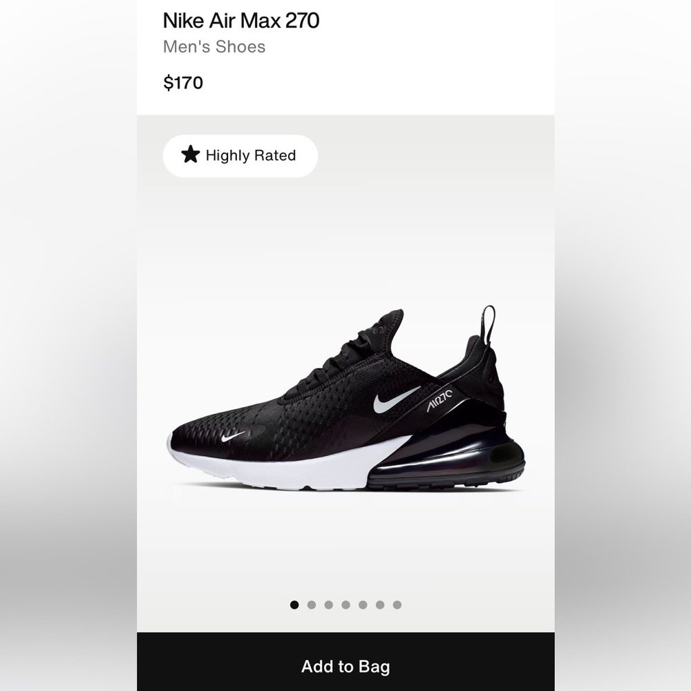 Nike Air Max 270 Black with Blue Highlights